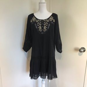 Joie black dress with lace detail. NWOT